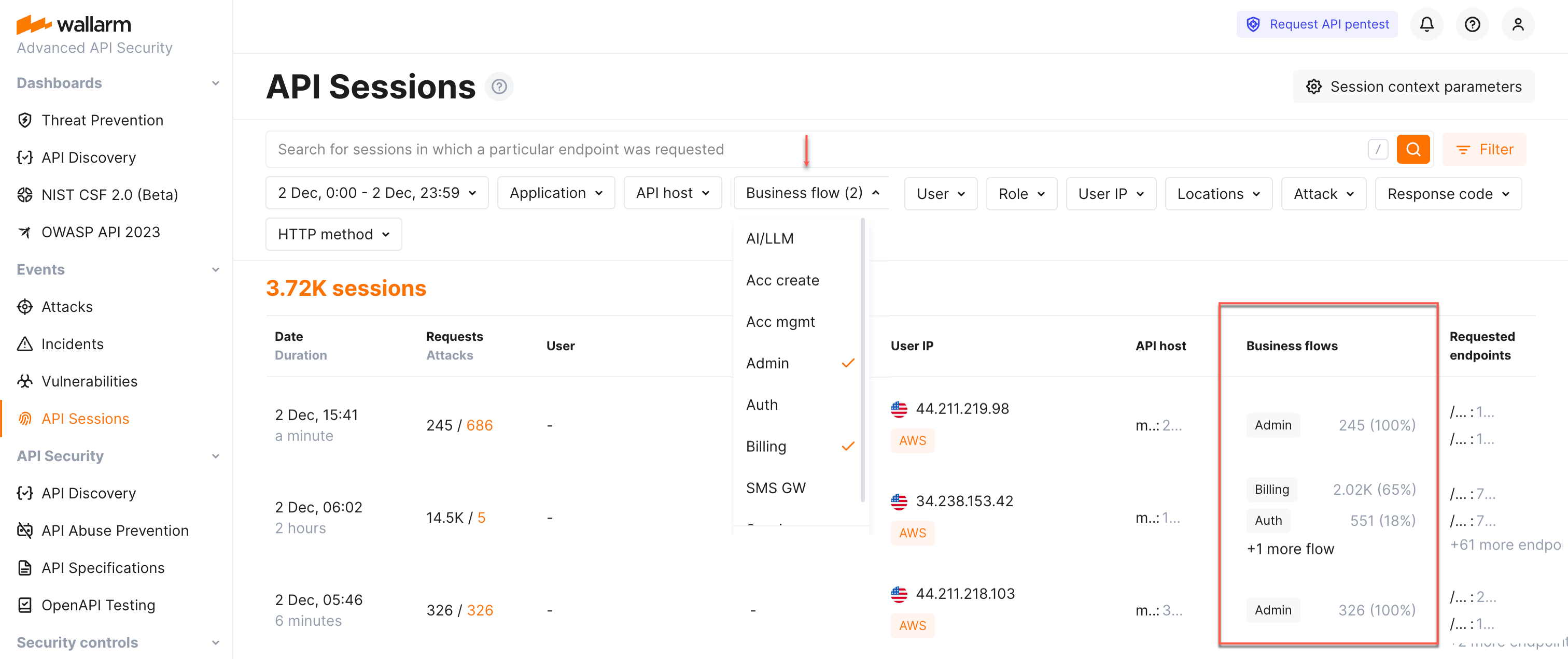 !API Sessions - sensitive business flows