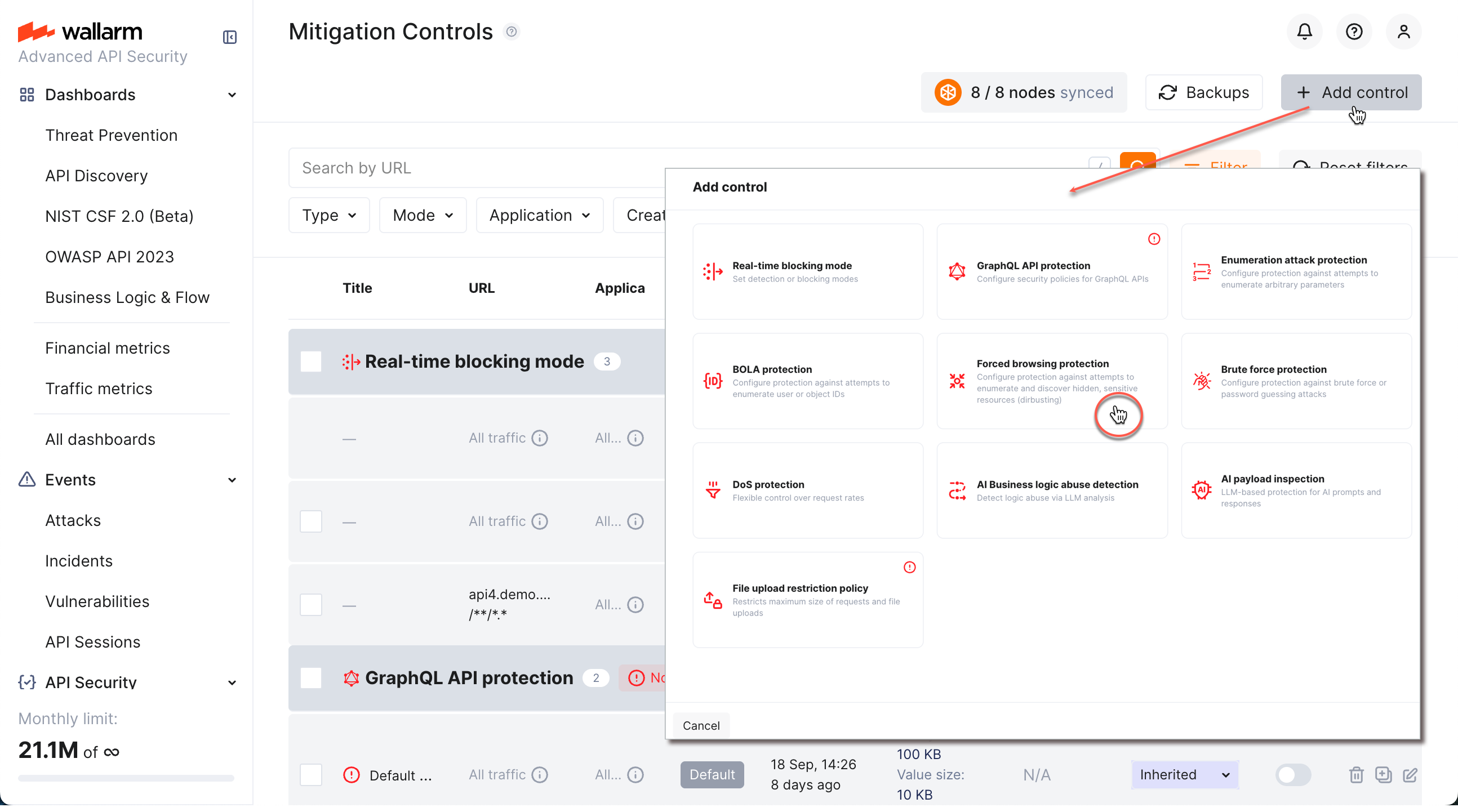 Creating mitigation control