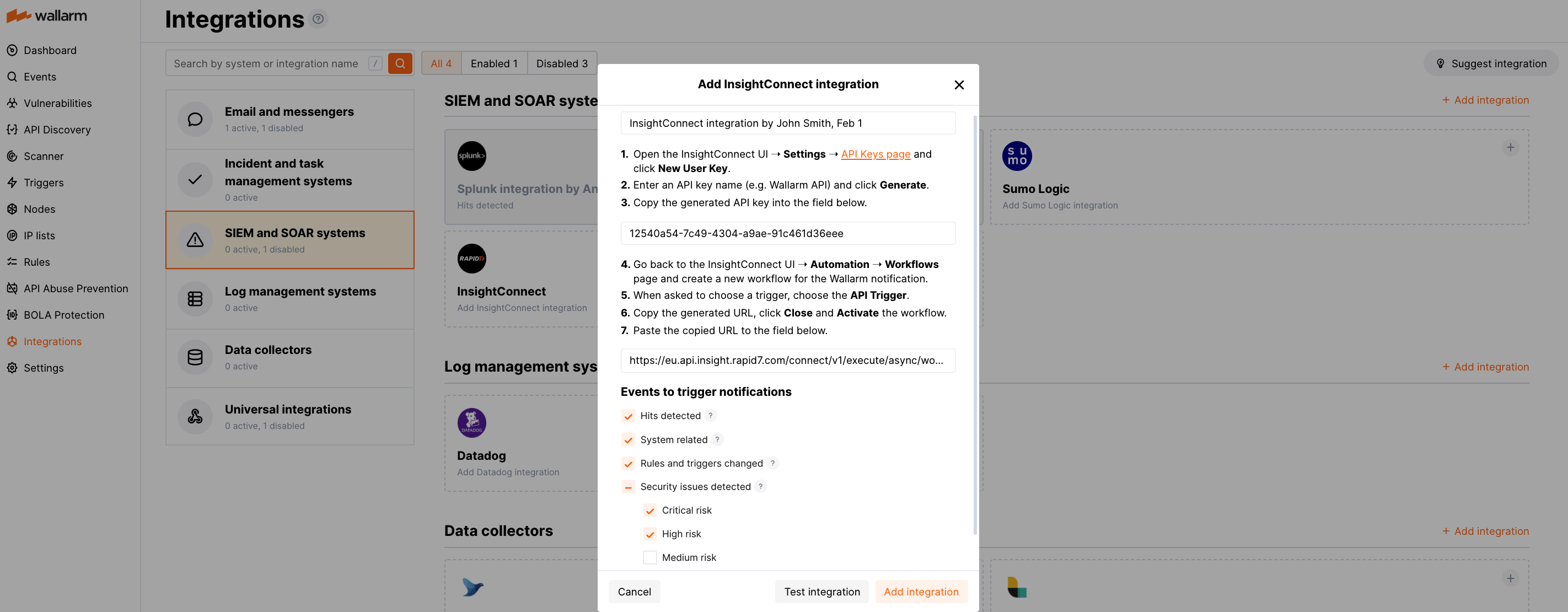 InsightConnect integration