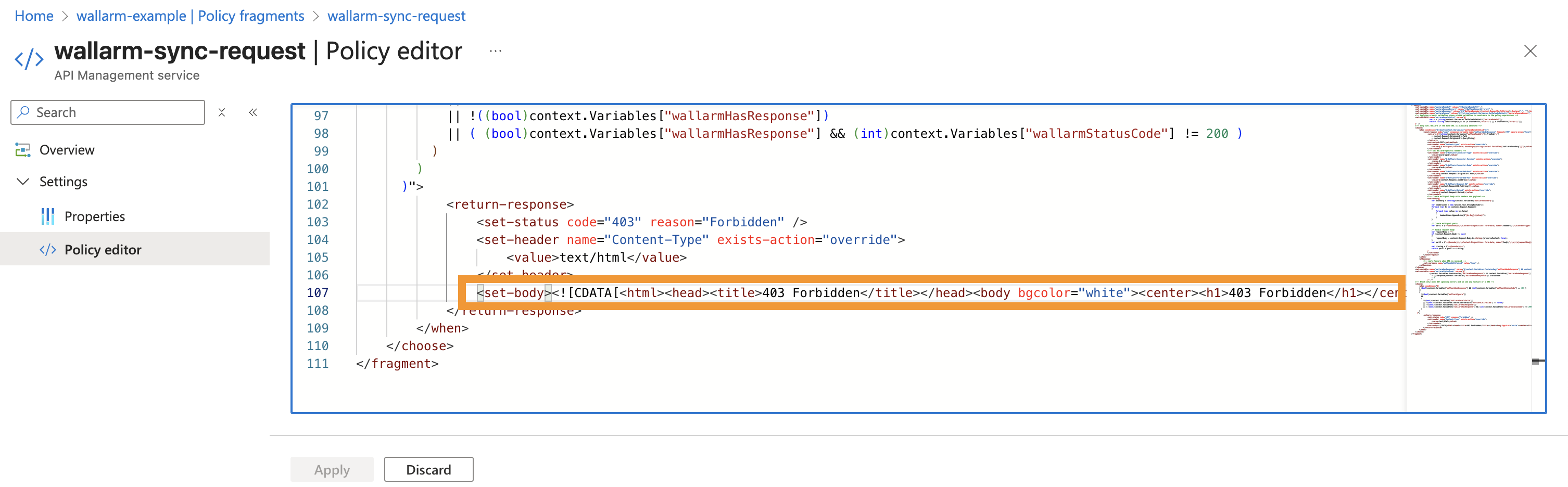Customizing Wallarm block page for Azure APIM connector
